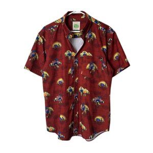 RSVLTS Parks and Recreation ron swanson kunuflex short sleeve button up M
